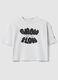 Girls' pure cotton white boxy fit t-shirt with print_3