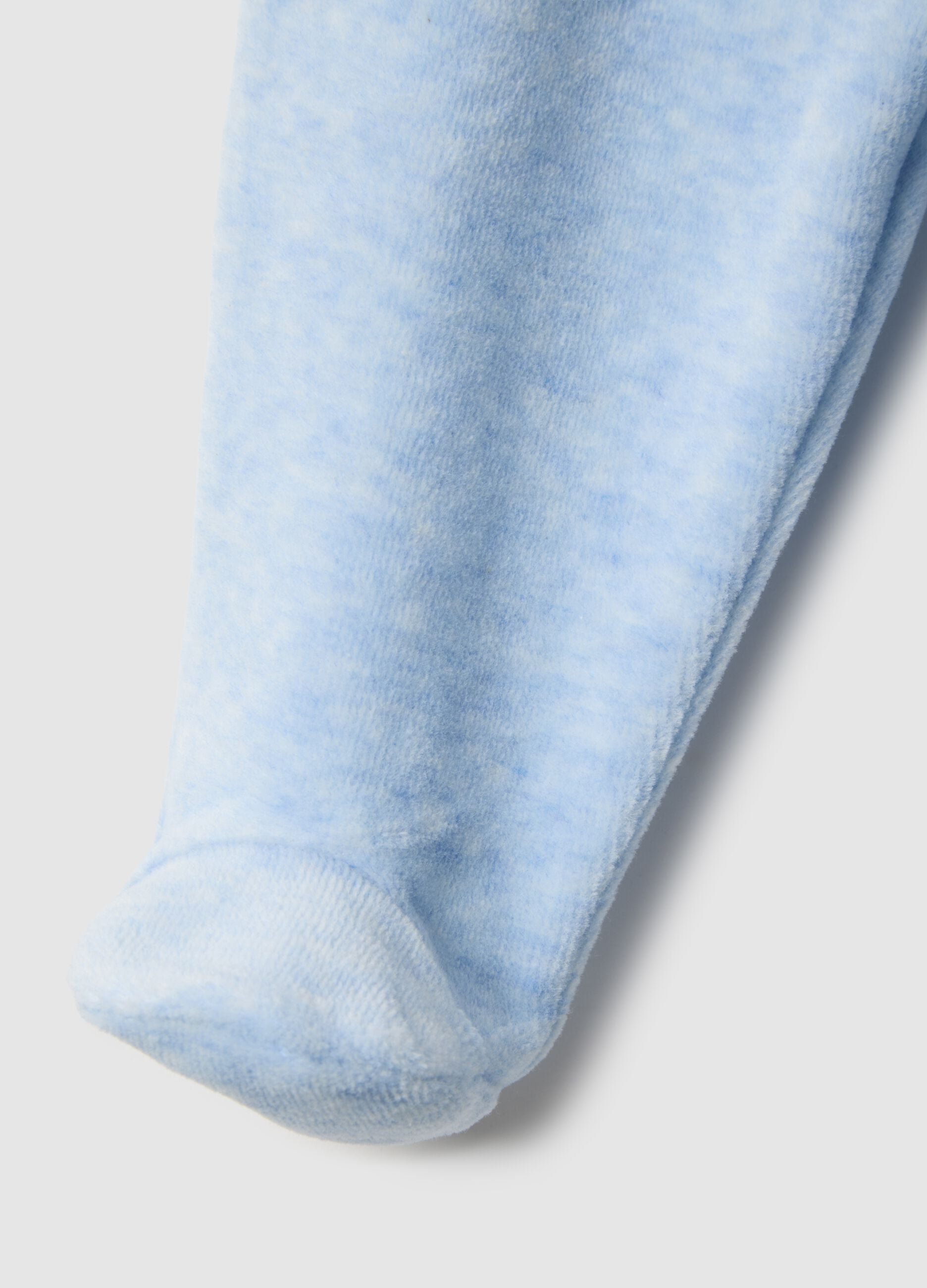 Baby set in white and blue cotton blend