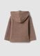 Brown knitted cardigan with crew neck and hood_1