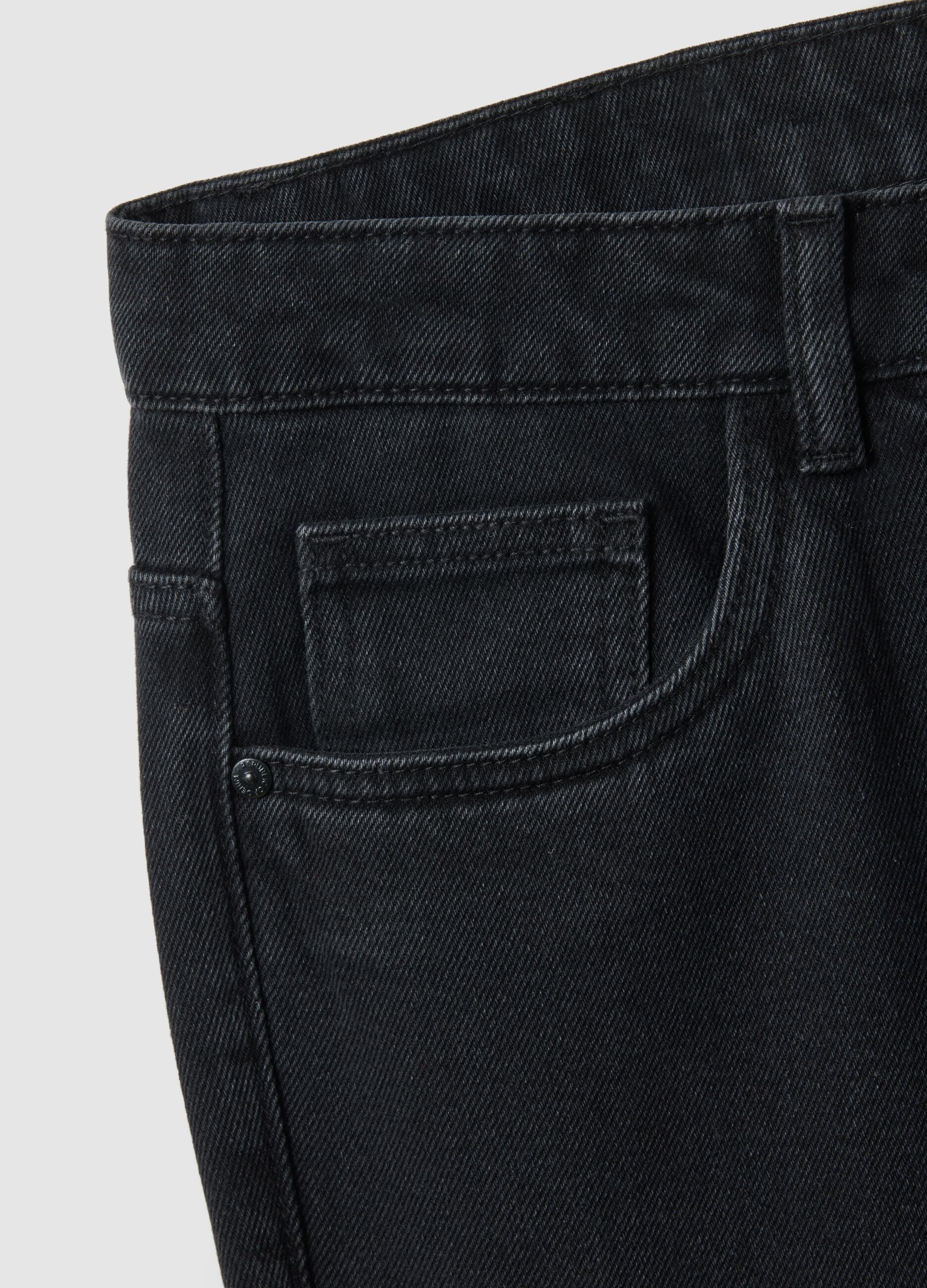 Slim Fit Black Cotton Blend Jeans
