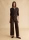 Brown cotton blend cardigan with regular fit and knitted design_1