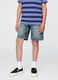 Washed Denim Bermuda Shorts with Pockets_1