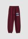 Purple cotton and viscose blend jogger trousers_0