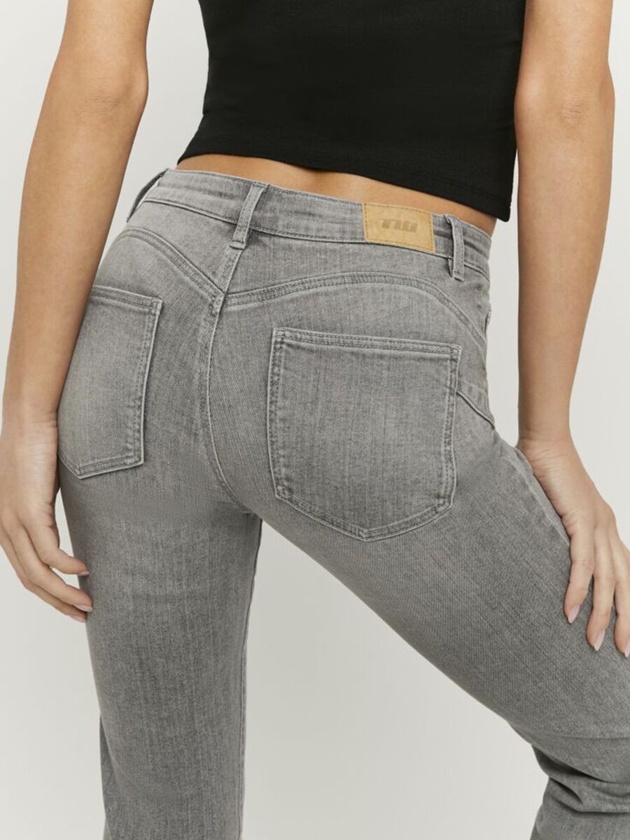 Grey stretch-cotton flared-leg jeans_3