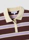 Brown pure cotton oversized striped polo_1