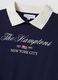 Blue cotton-blend crew-neck sweatshirt with contrasting collar_1