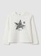 Girls&rsquo; grey organic cotton T-shirt with front print_0