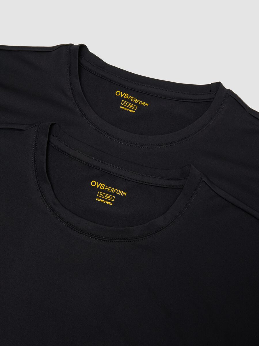 Bipack di t-shirt nere in microfibra elasticizzato regular fit_5