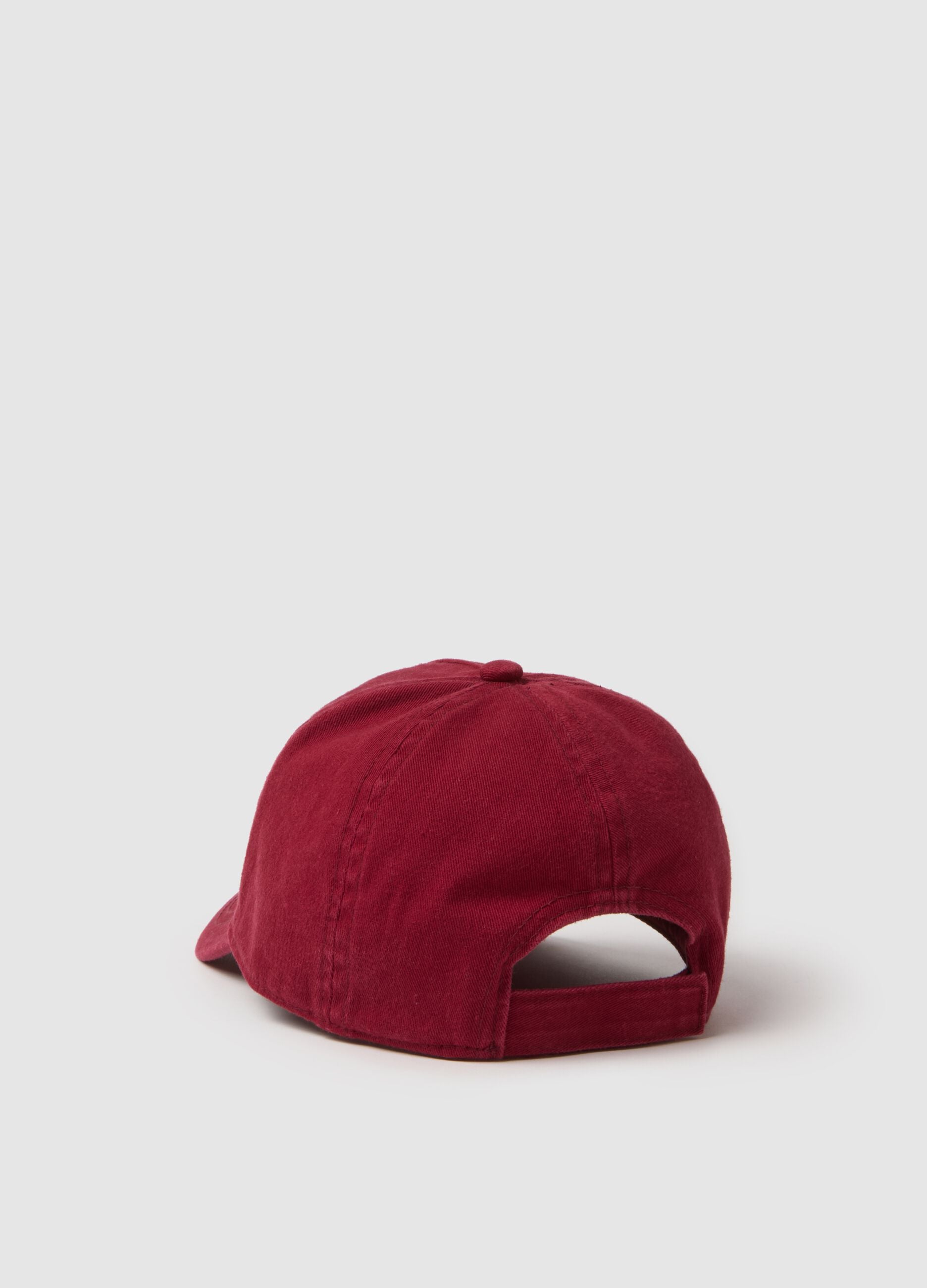 Red cotton baseball cap for kids with patch