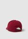 Red cotton baseball cap for kids with patch_2