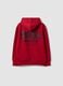 Red cotton-blend hoodie with Chicago Bulls logo for boys_5