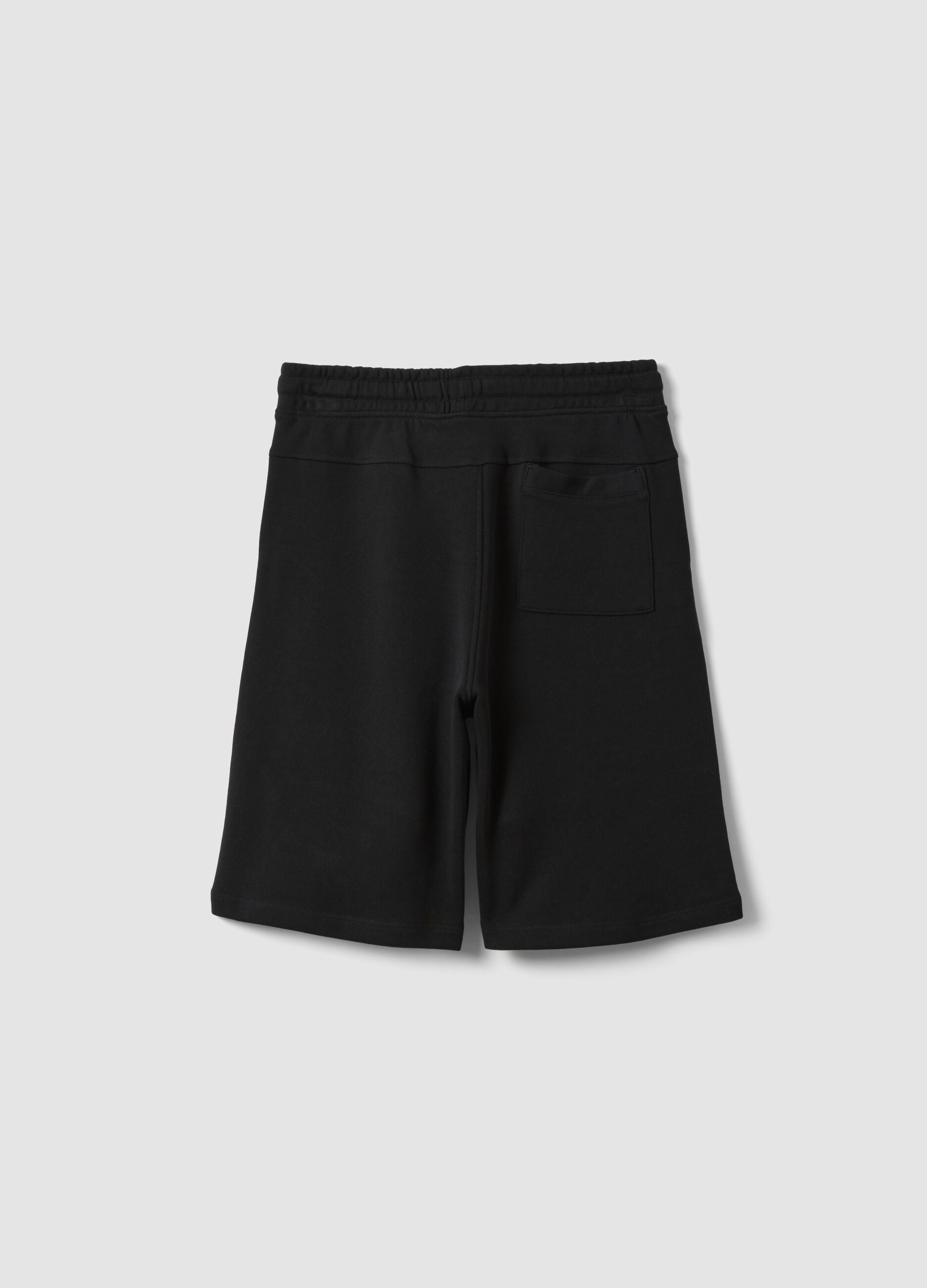 Boys' black 100% cotton comfort-fit shorts