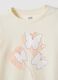 Beige pure cotton T-shirt with butterflies for girls_2
