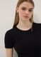 Black slim fit stretch cotton top_3