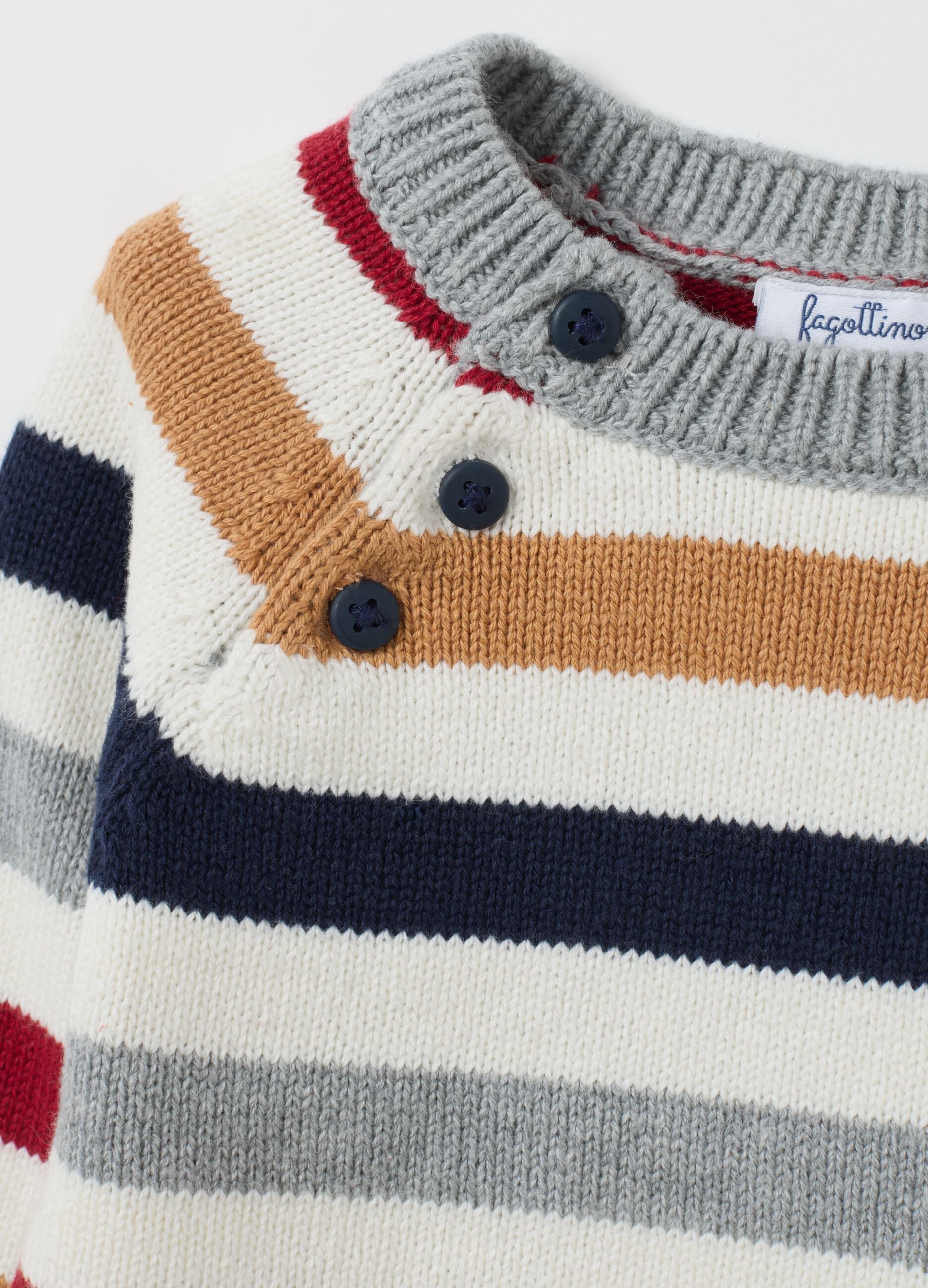 Baby Sweater in Pure Cotton Multicolour Regular Fit