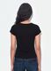 Black pure cotton crew-neck T-shirt with slogan_3