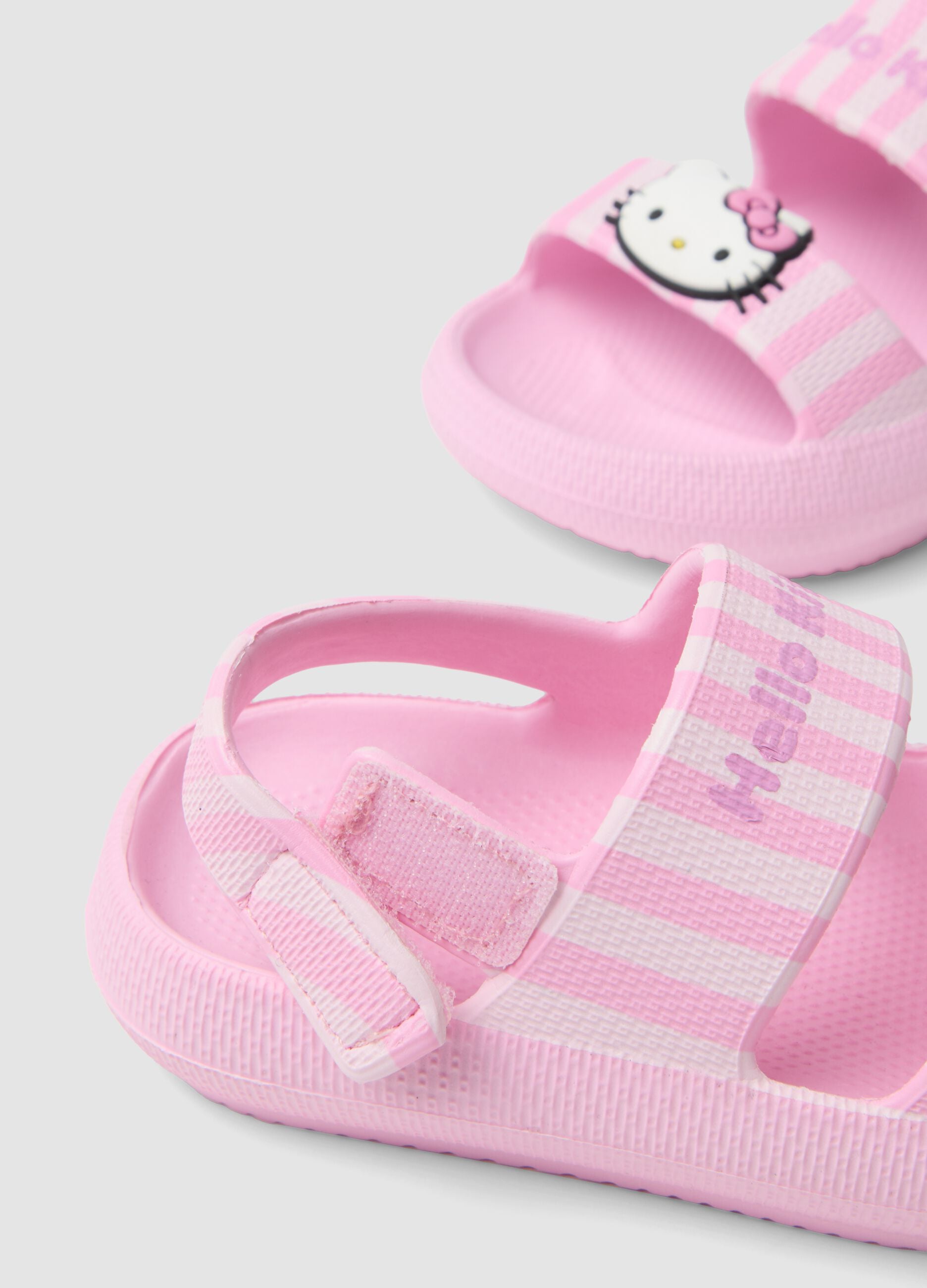 Pink striped print sandals