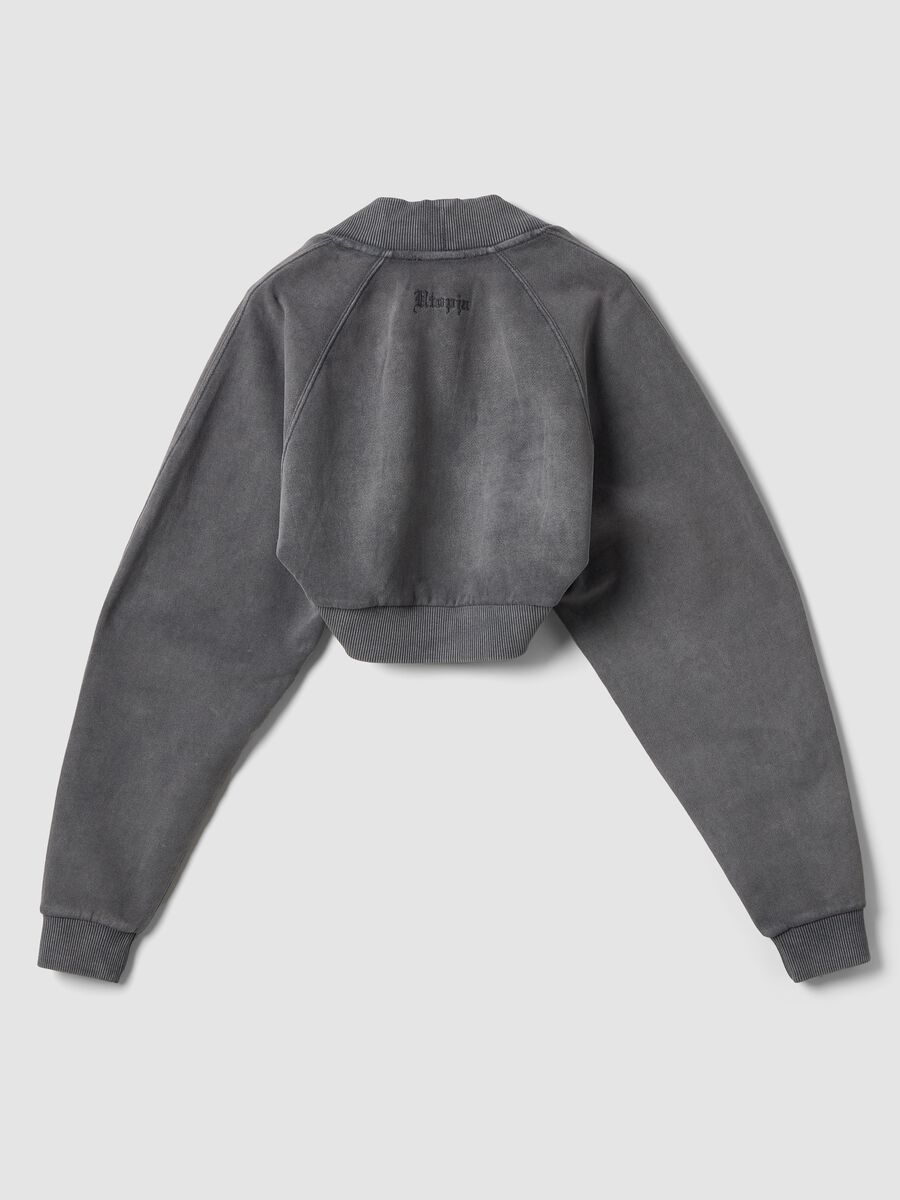 Grey Cropped Shrug Sweatshirt_1