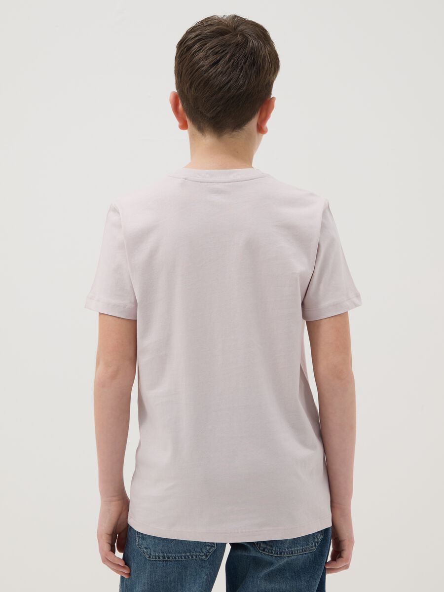T-shirt in puro cotone beige da ragazzo regular fit con stampa_2
