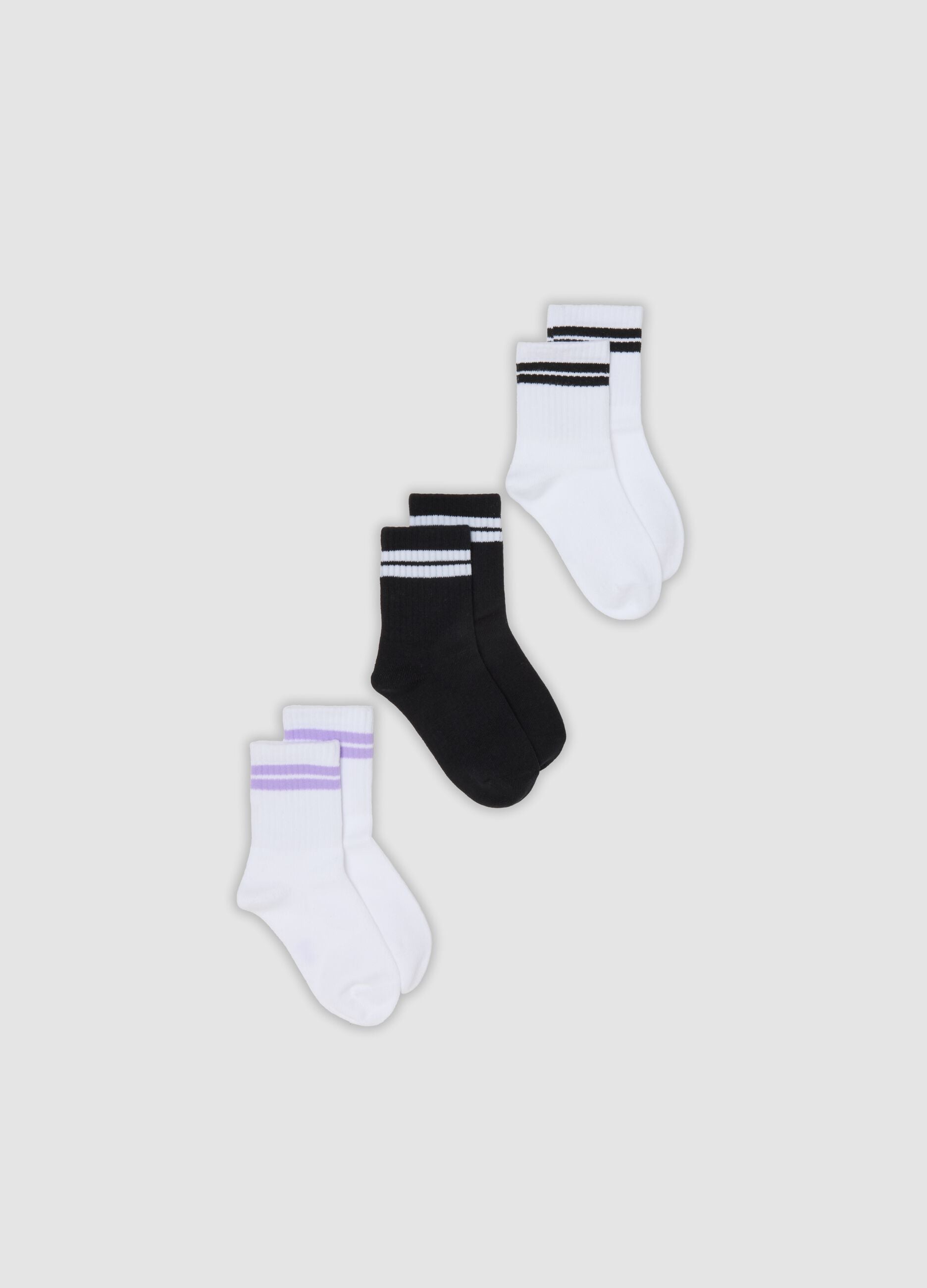 3-pack of white short socks in stretch organic cotton for girls
