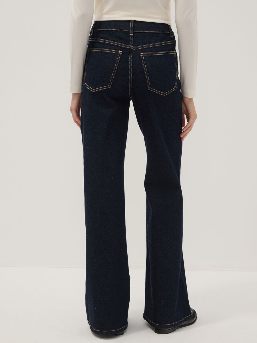 Blue wide-leg jeans in stretch cotton_2
