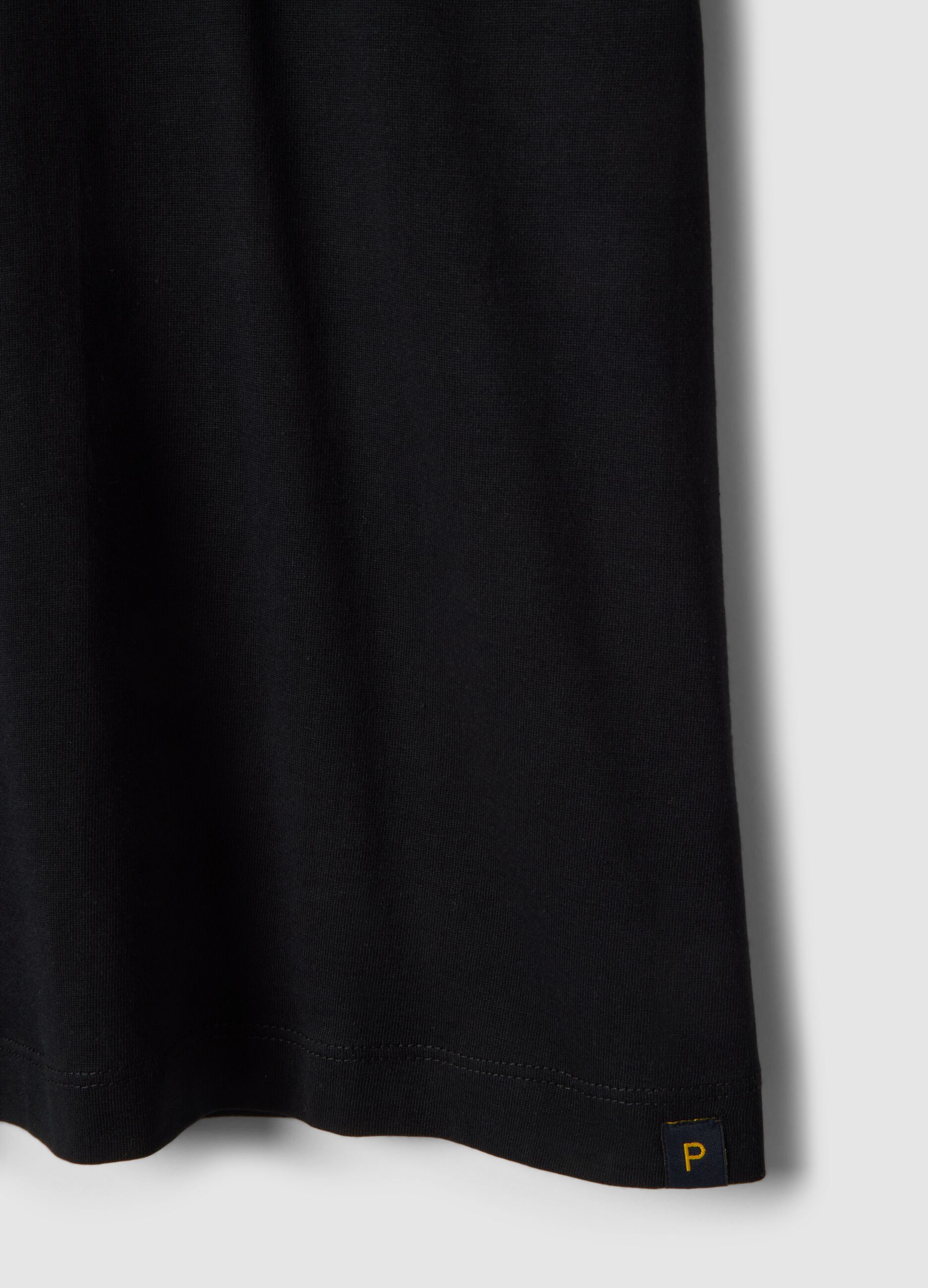 Black pure cotton crew neck t-shirt in regular fit