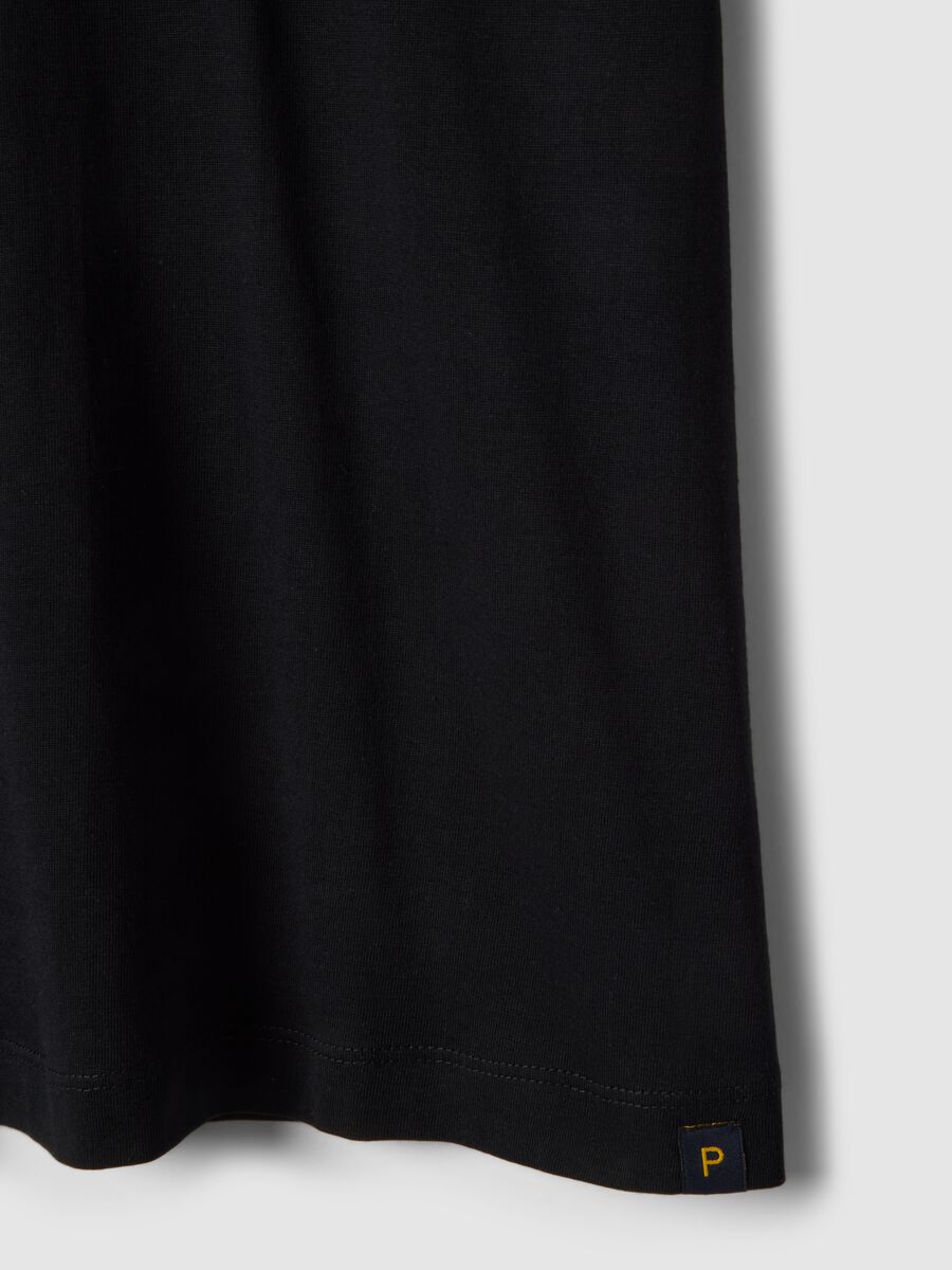 Black pure cotton crew neck t-shirt in regular fit_5