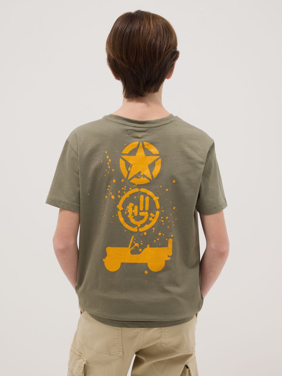 T-shirt in puro cotone verde da bambino regular fit con stampa_2
