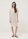 Beige pure linen dress with patch pockets, regular fit_1