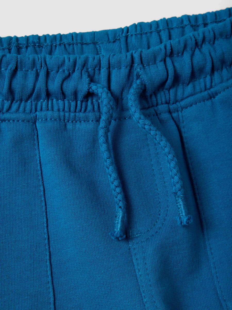Shorts in puro cotone blu da bimbo regular fit_2