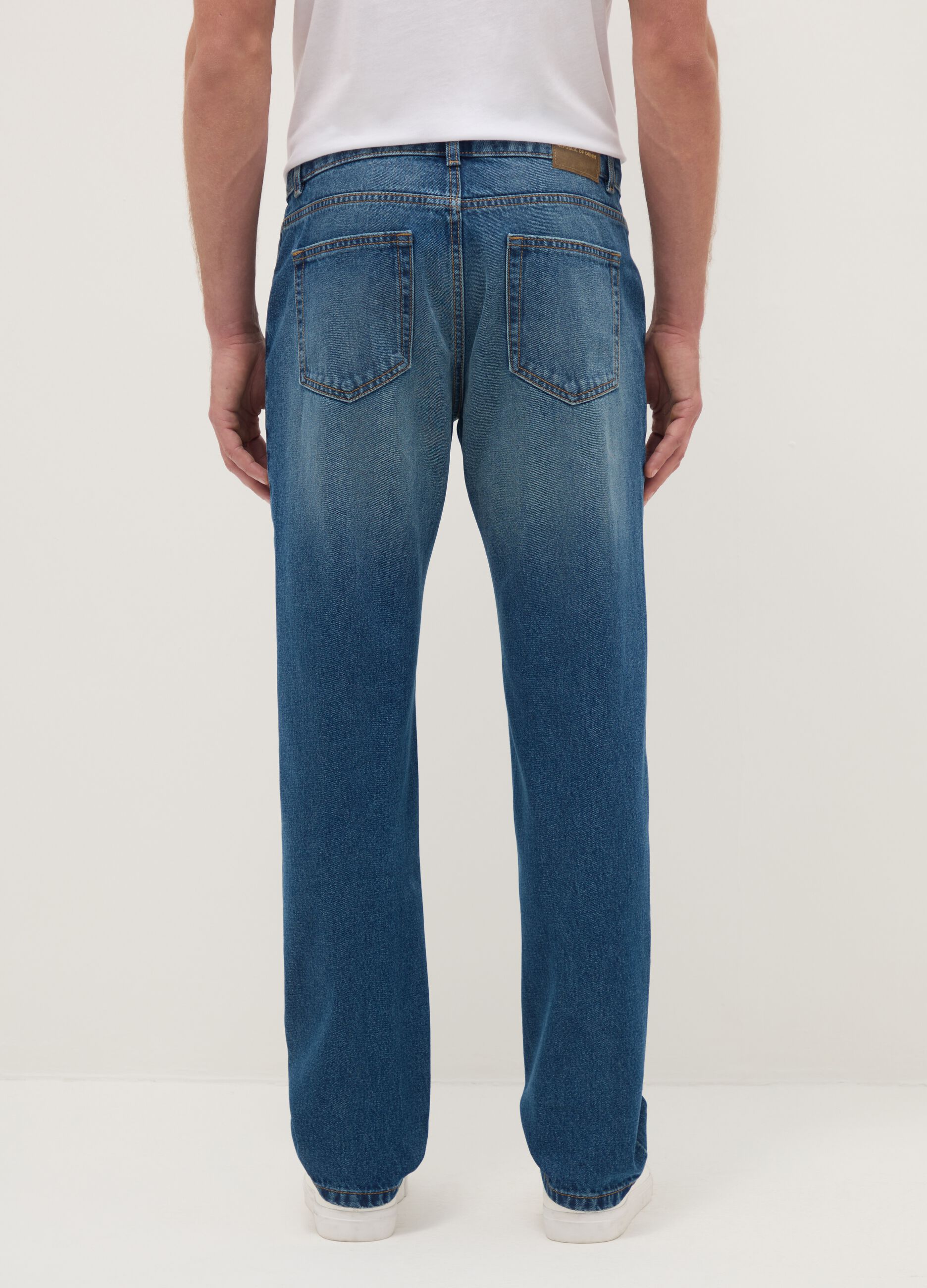 Pure Cotton Blue Regular Fit Jeans