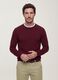 Burgundy crew neck viscose-blend jumper, regular fit_1