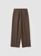 Brown formal stretch-viscose regular-fit trousers_2