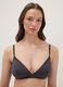 Black triangle bra in stretch fabric with removable padding_0