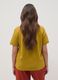 Yellow pure cotton regular fit T-shirt with floral embroidery_3