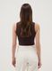Brown cotton-stretch cropped tank top_3