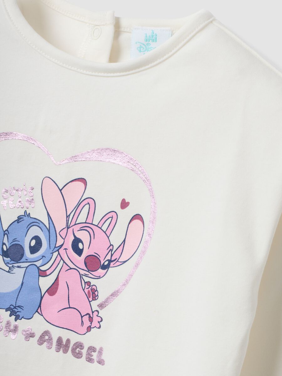 White long-sleeve stretch-cotton T-shirt with Lilo & Stitch print_2