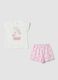 Multicolour short pyjamas in pure organic cotton for girls with prints_0
