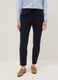 Blue stretch cotton trousers with drawstring_1