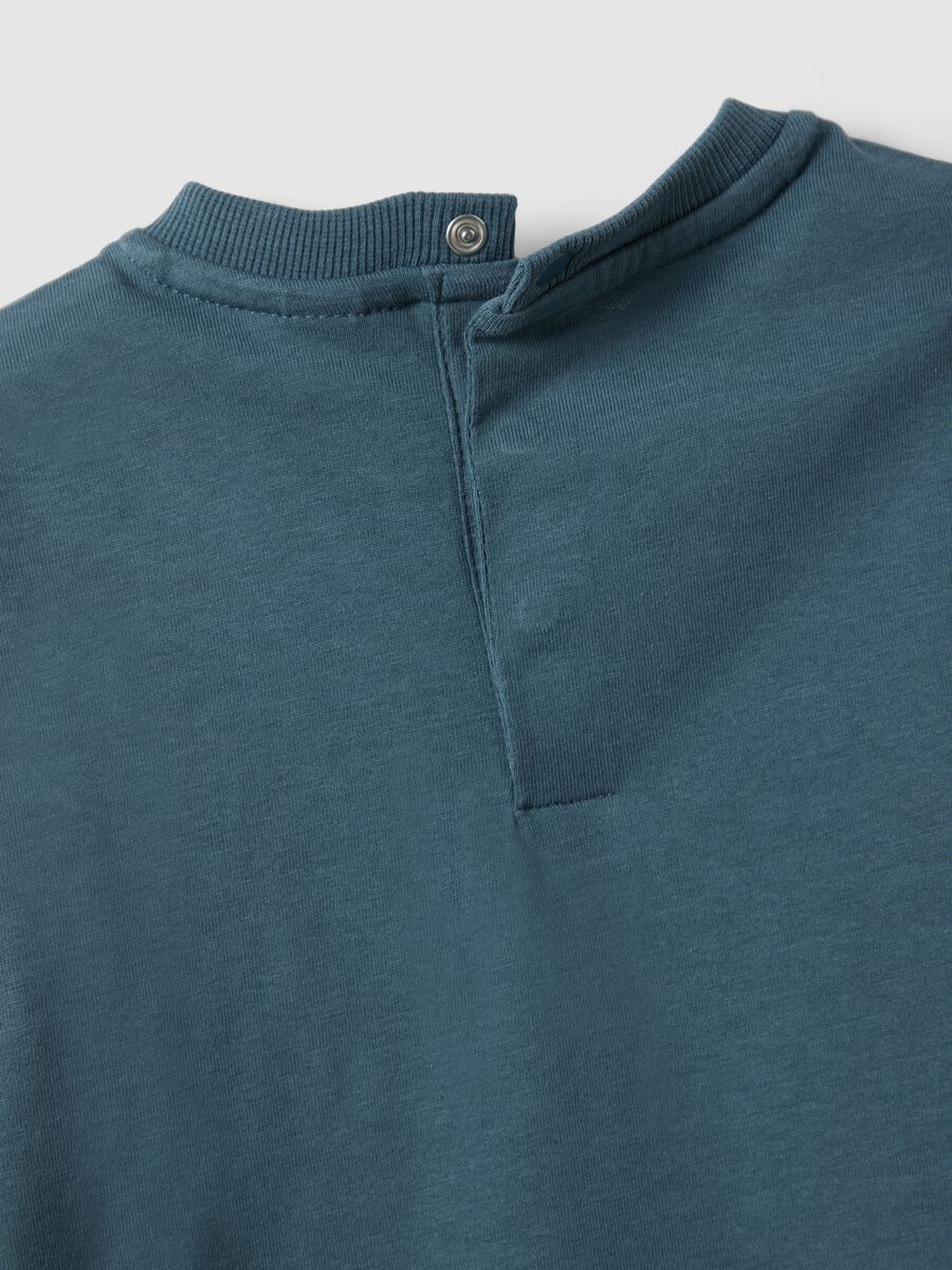 Blue pure cotton t-shirt with pocket for child_3
