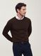 Brown crew-neck viscose-blend jumper, regular fit_1