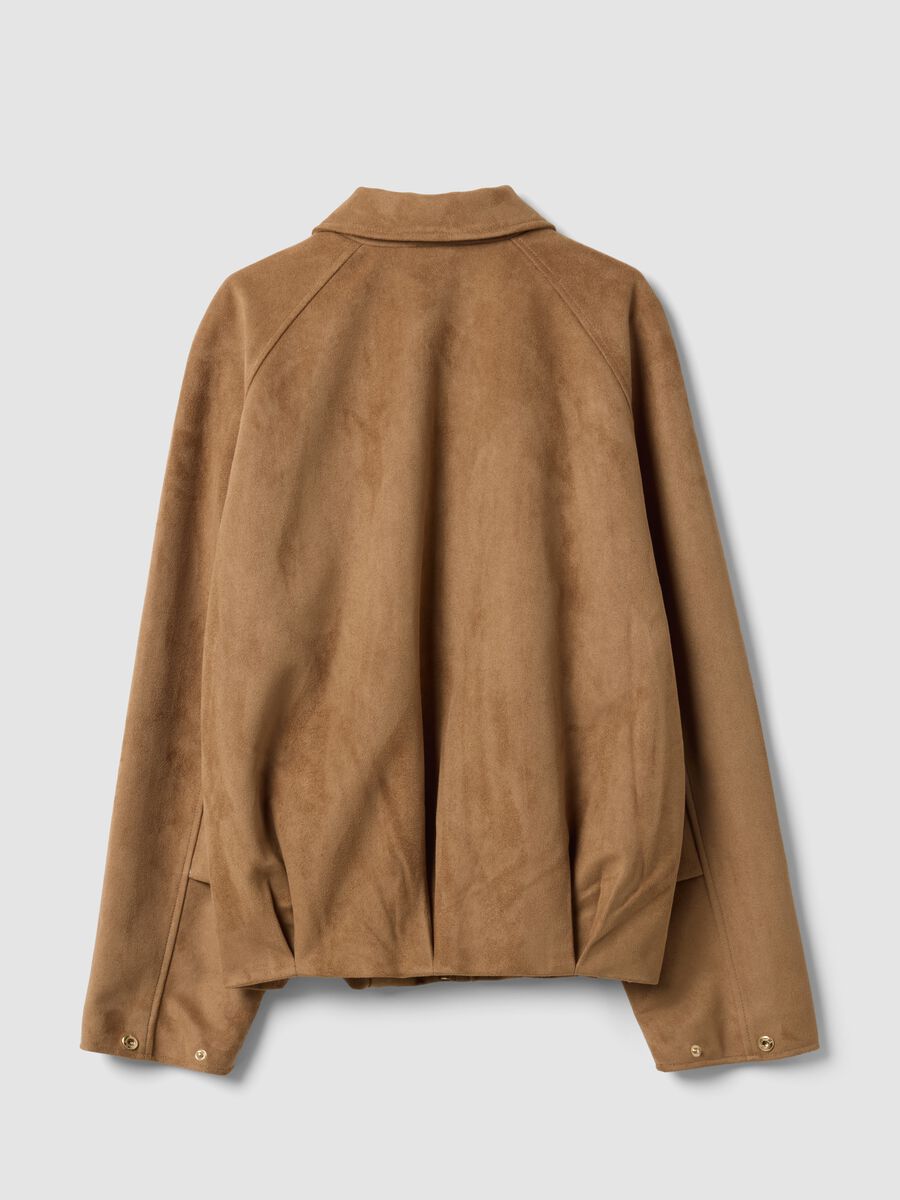 Beige regular-fit jacket with zip and buttons_5