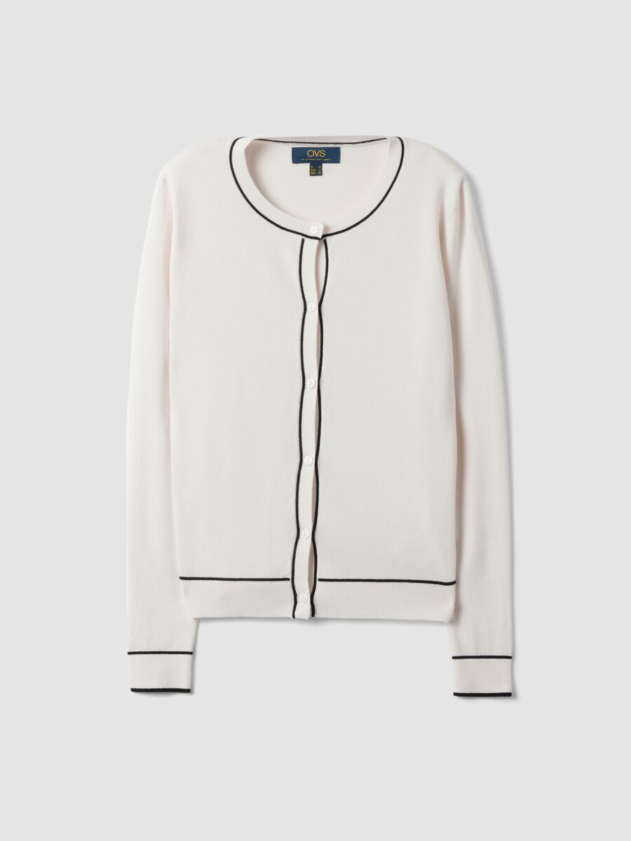 White stretch viscose regular-fit cardigan_4