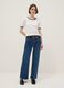 White viscose blend regular fit t-shirt with contrast collar_0