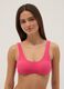 Pink stretch-fabric bikini top_1