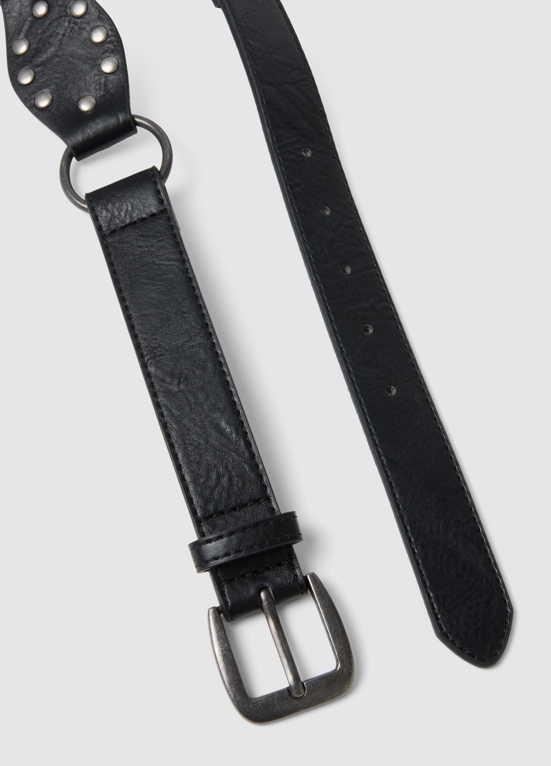 Black Belt with Metallic Details