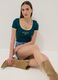 Green stretch cotton short-sleeve T-shirt_0