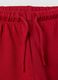 Red pure cotton trousers with elasticated waist and print for baby girls_3