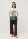 White pure cotton T-shirt with front print, regular fit_1