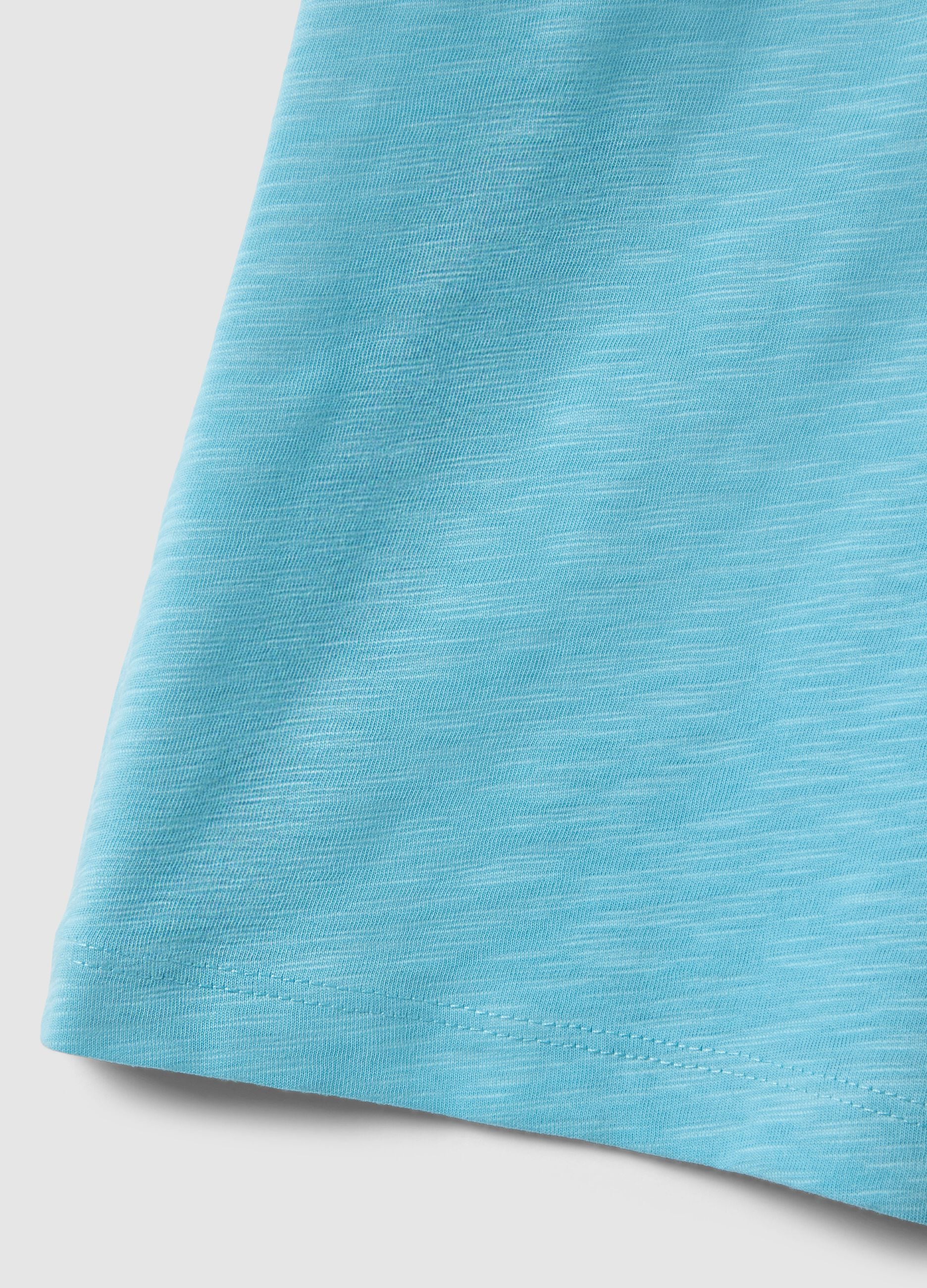 Oversized fit blue crew neck T-shirt in pure cotton for kids